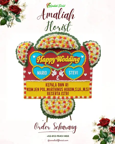 Papan Bunga Pernikahan Latek